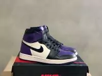 chaussures air jordan 1 mid de purple black blanche